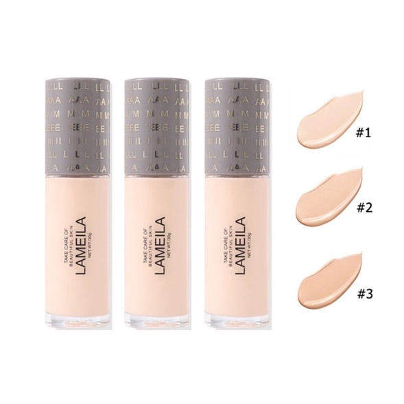 BAJ  Lameila New Fondation Tiga Warna Foundation Waterproof Krim Pelembab Wajah &amp; Pemutih Wajah Anti Air dan Tahan Lama Matte + Poreless Liquid Matte Foundation Make Up 30ml 3055 AK093