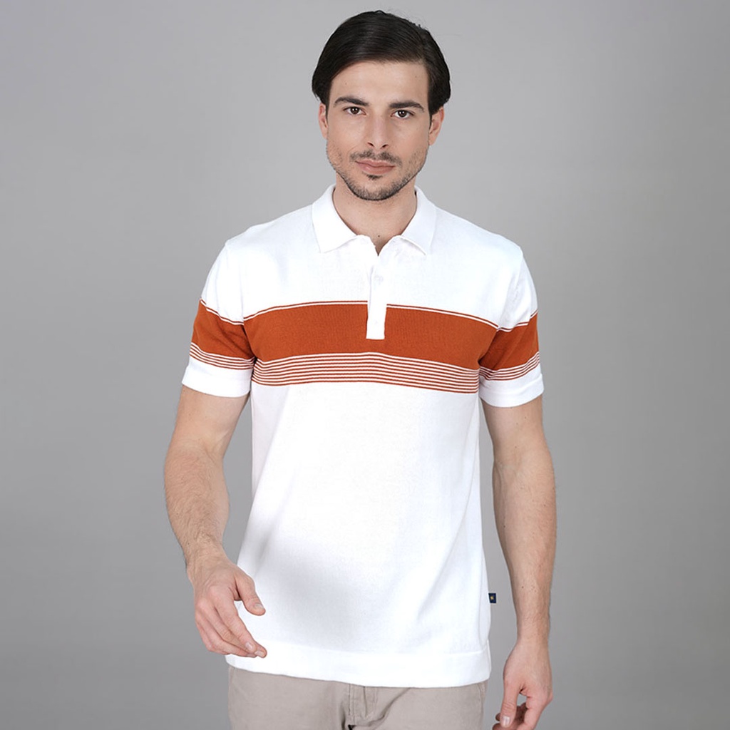 Johnwin - Polo Sweater - Kaos Polo - Bahan Sweater - Putih ASW.663.D053.002.C-S/S - Free keychain