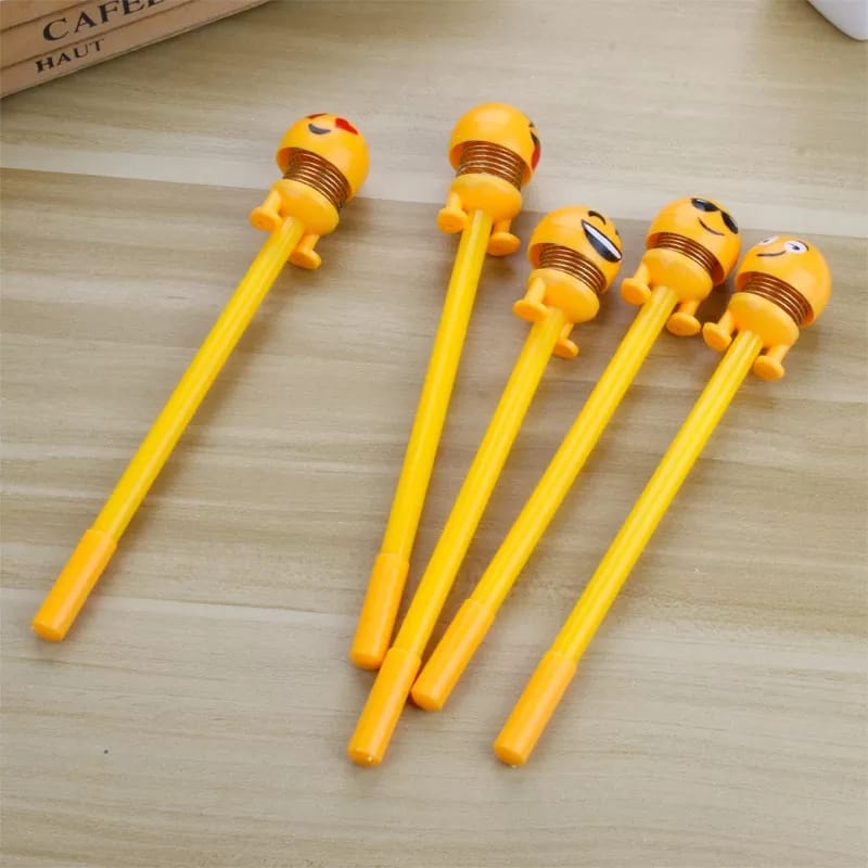 PULPEN GEL MOTIF KARAKTER EMOTICON PER LUCU IMUT / BOLPEN GEL KARAKTER LED / PENA EMOJI