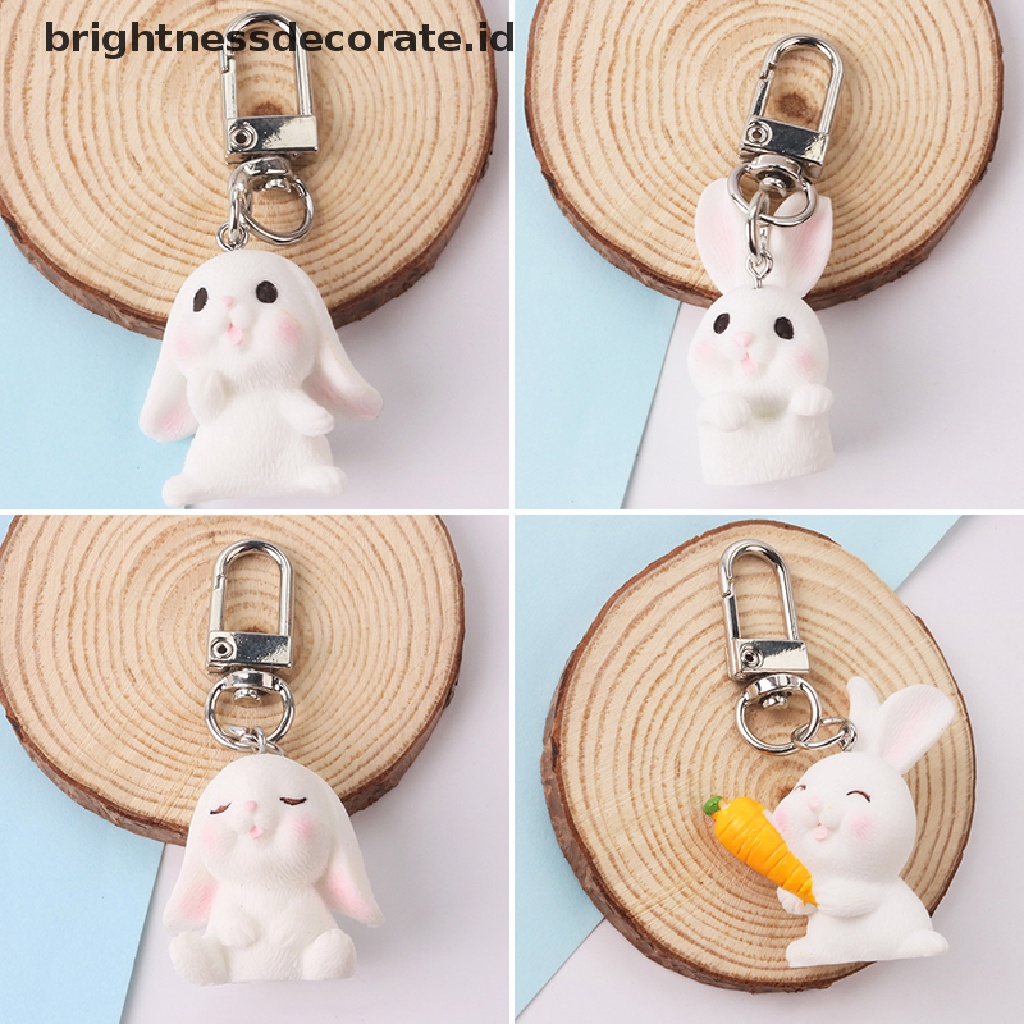 [Birth] Liontin Hewan Kelinci Lucu Gantungan Kunci Keyring Untuk Wanita Pria Anak Kartun Tas Mobil Earphone Box Perhiasan [ID]