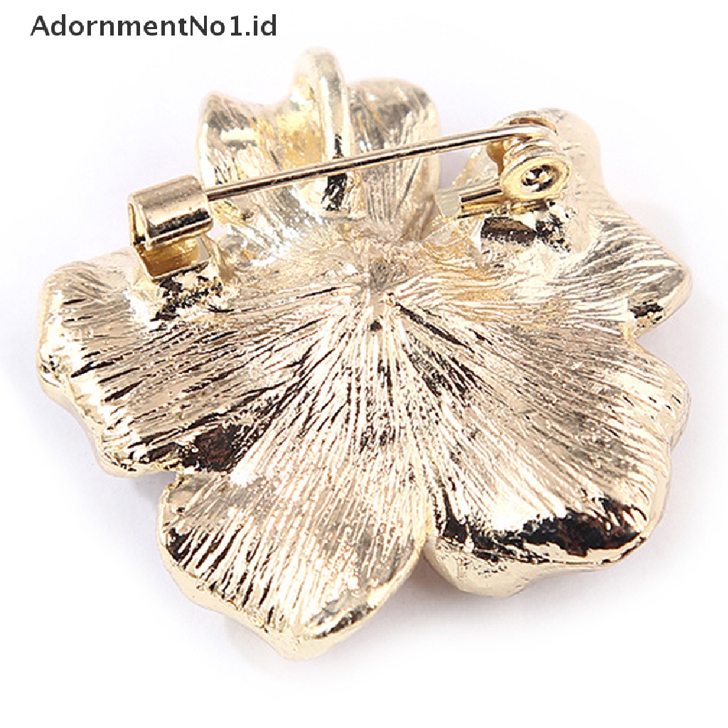 [AdornmentNo1] Fashion Kristal Berlian Imitasi Mutiara Bunga Bros Pin Wanita Gadis Anti-exposure Brooch [ID]