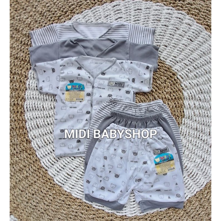 Serian Abu - 18 Pcs Paket Baju Bayi Baru Lahir Paket Newborn Grey Series Midi Babywear
