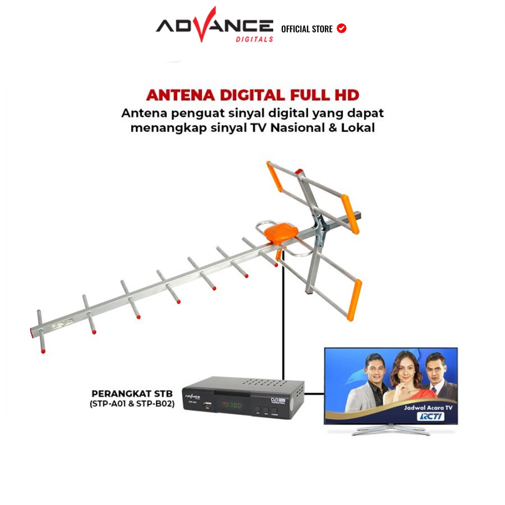 Advance AA-801 Antena Outdoor UHF Analog Digitals Support Set TopBox Tv Anti Karat Waterproof