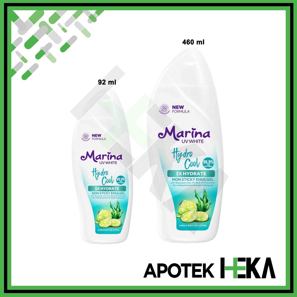 Marina UV White Gel Hydro Cool - 3x Hydrate Non Sticky Body Lotion 460 ml (SEMARANG)