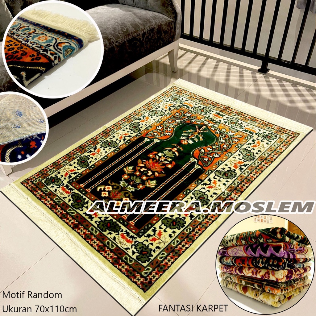 Sajadah Turki Tebal Super Platinum Motif Fantasi Karpet Perlengkapan Sholat Almeera Moslem