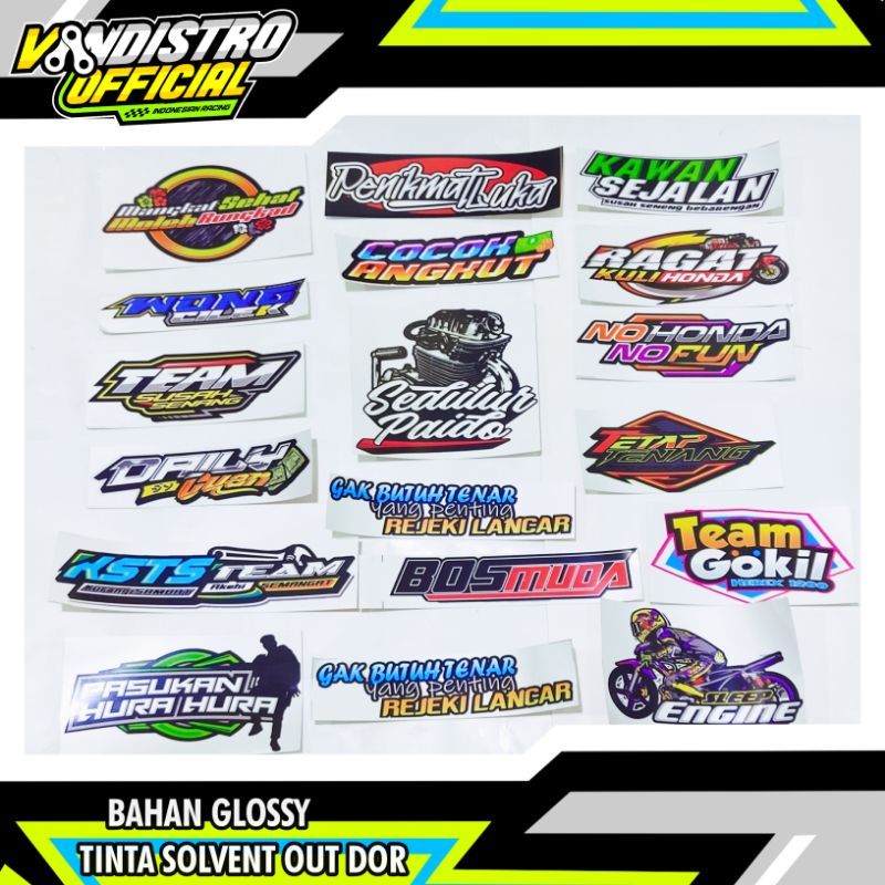 Stiker racing / stiker viral / stiker kata-kata / stiker motor