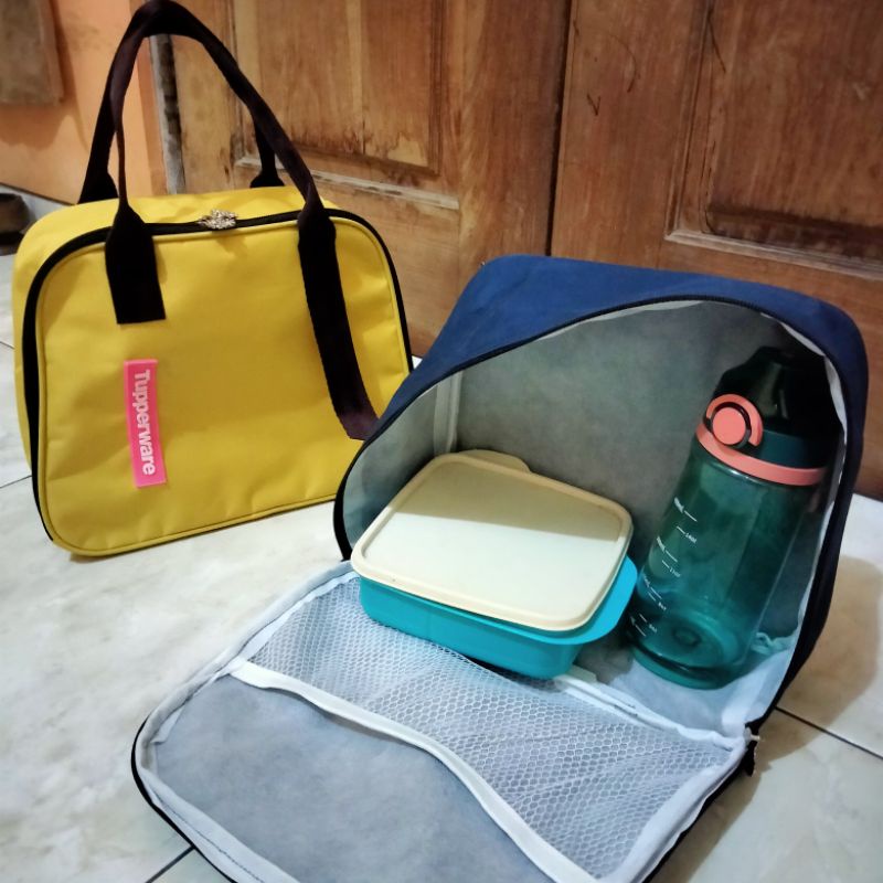 Tas bekal Luxury Tupperware ( Zipper bunga es )