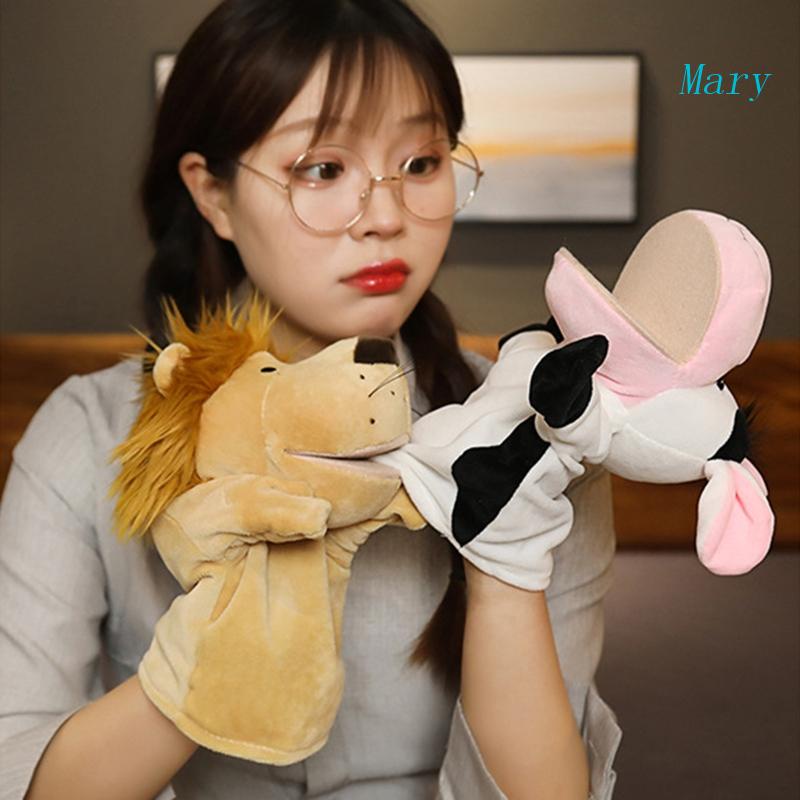 Mary Lovely Hand Puppet Role Untuk Bermain Gambar Hewan Fidget Pretend Story Telling Prop