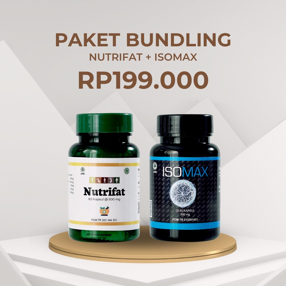 Isomax dan Nutrifat | Kapsul penambah berat badan dan Pembentuk Otot BPOM| Paket Bulking Herbal