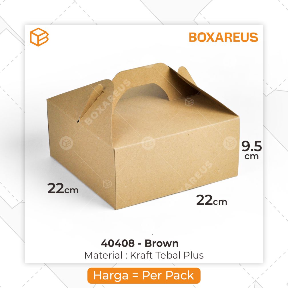 Dus Kue, Box Kue, Cake Box, Gift Box, Kado, Souvenir Box | 40408 BROWN (10pc)