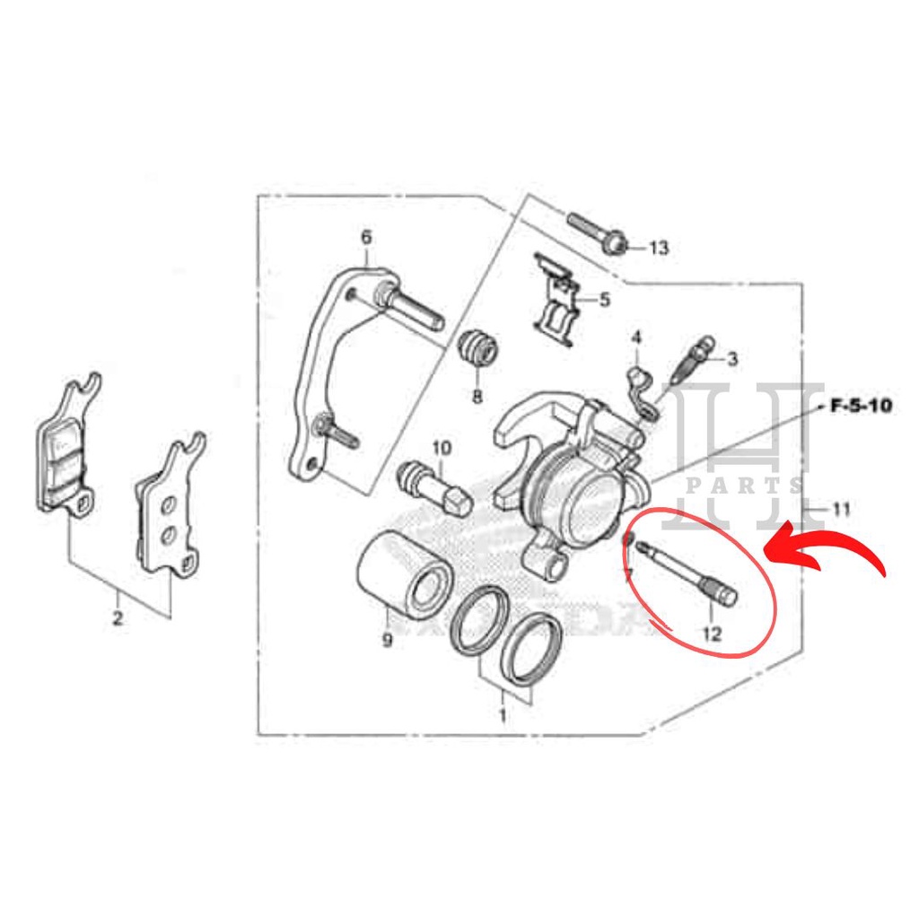 BAUT KAMPAS REM CAKRAM KALIPER PIN HANGER MATIK BEBEK 45215-K59-A71 ASLI ORIGINAL AHM HGP HONDA