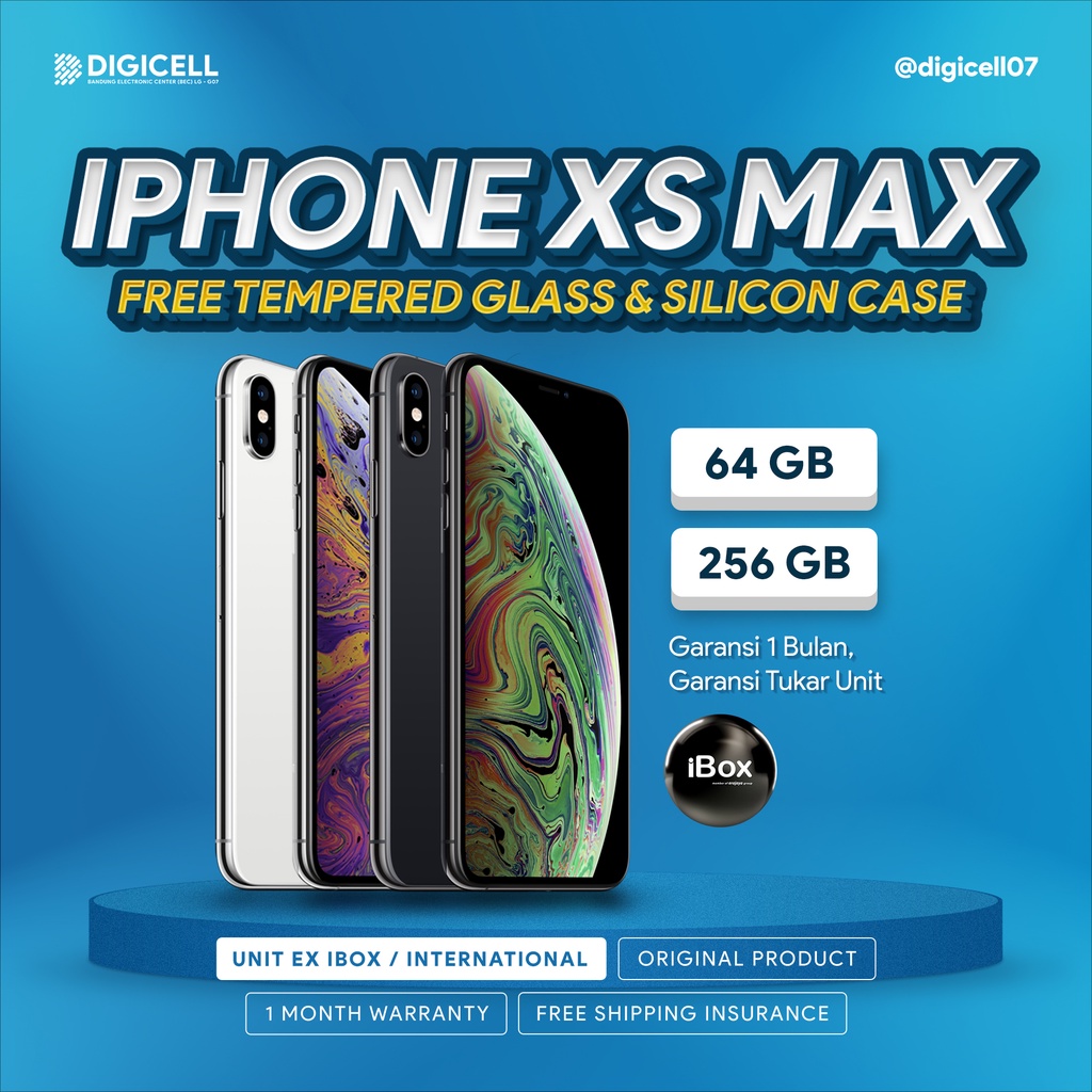 IPHONE XS MAX 64 256 SECOND FULLSET IBOX INTER