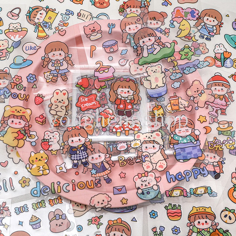 25pcs / set Stiker Motif Kartun KOMI Kawaii Untuk Dekorasi Scrapbook / Diary / Jurnal / Notebook DIY