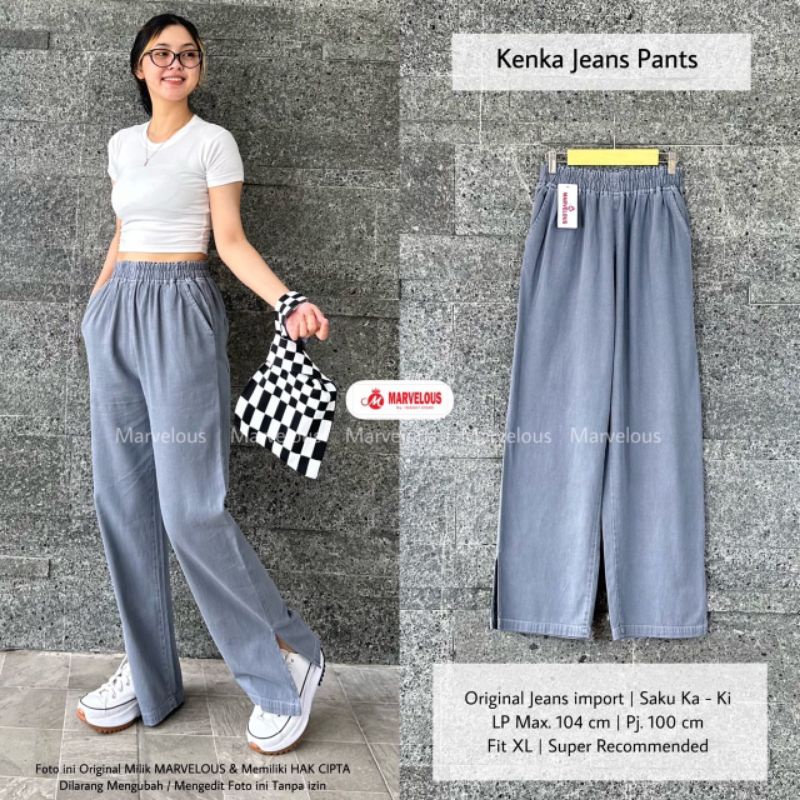 KENKA JEANS PANTS BY MARVELOUS / CELANA KULOT JEANS WANITA MUSLIMAH / Celana jeans premium solo