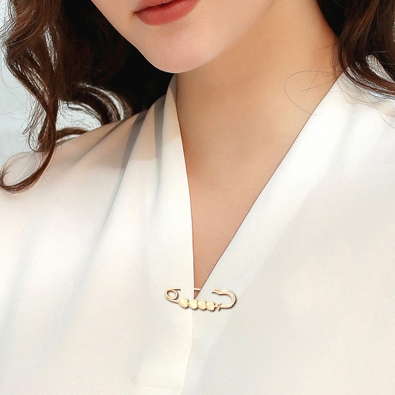 Gadis Paduan Pinggang Adjustable Pin/Bintang Cinta Manik-Manik Fashion Kemeja Kerah Bros
