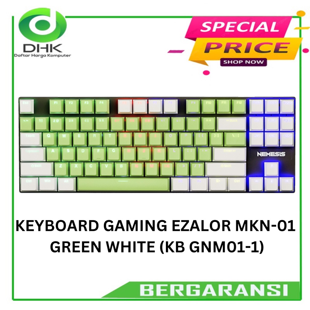 NYK KEYBOARD GAMING EZALOR MKN-01 GREEN WHITE (KB GNM01-1)