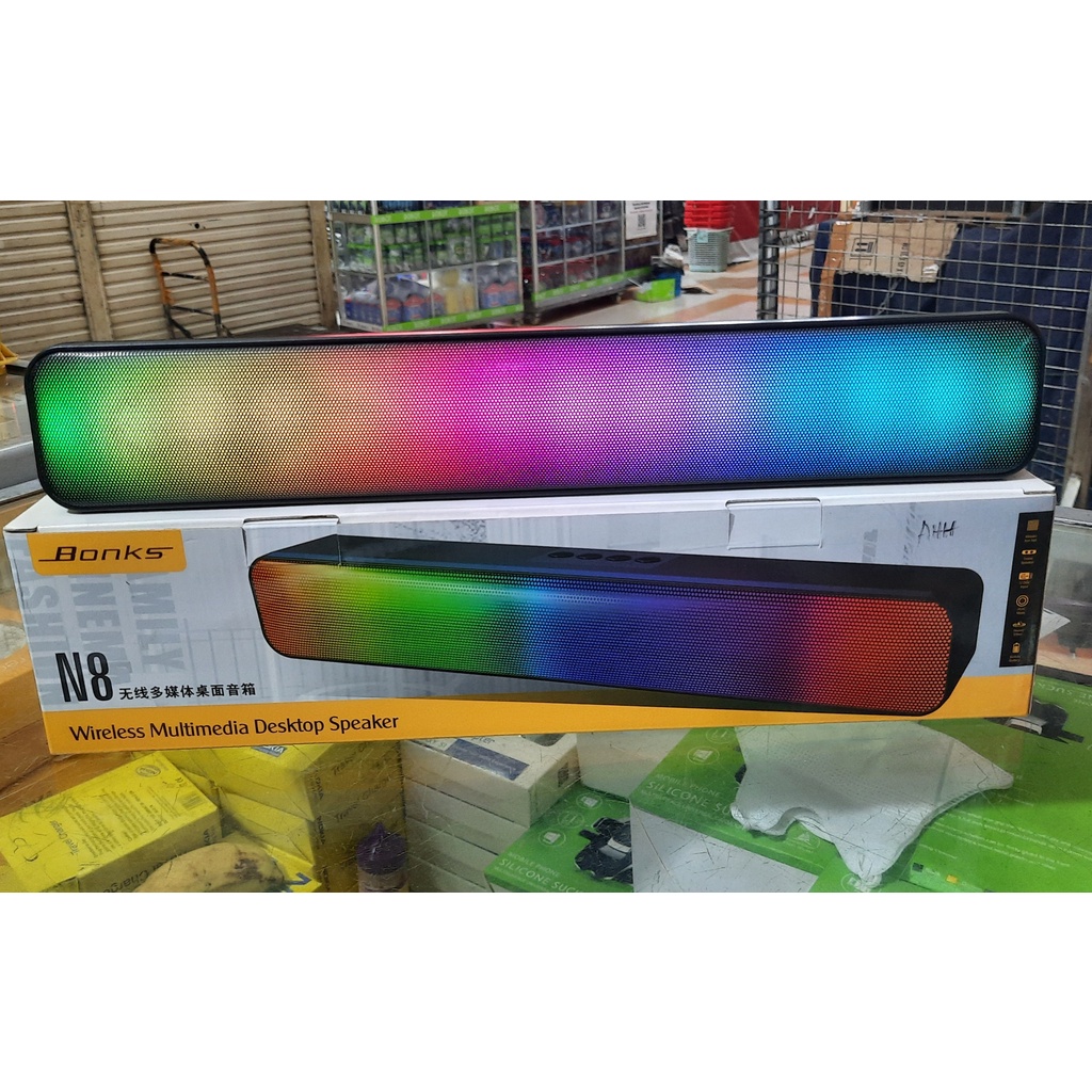 SPEAKER BLUETOOTH LED PANJANG PORTABLE WIRELESS SPEAKER VERSI N8