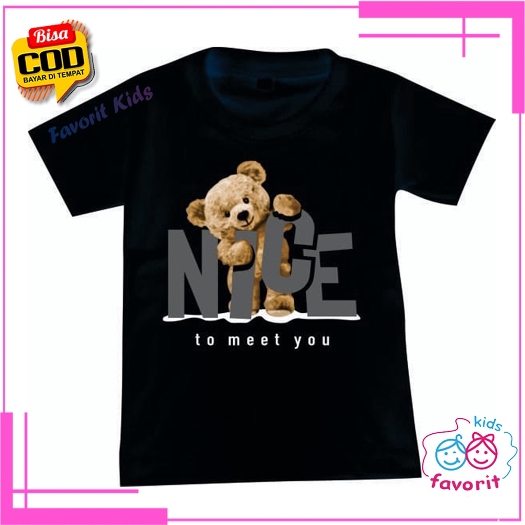 Kaos Teddy bear atasan anak perempuan moschino 1 tahun - 10 tahun