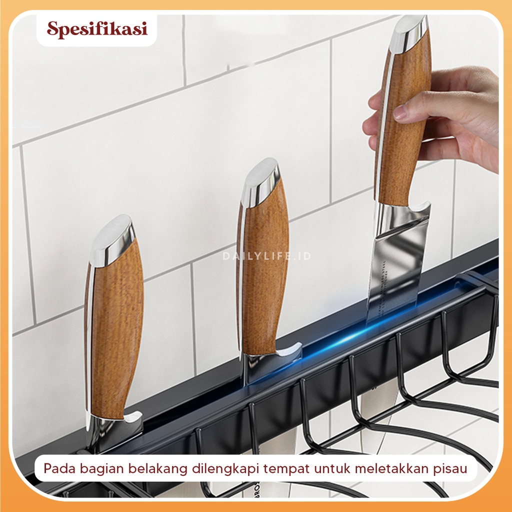 Rak Piring Wastafel Stainless steel Rak dapur Rak Cuci Piring Wastafel Rak Cucian Piring Anti Karat - Dailylife.id