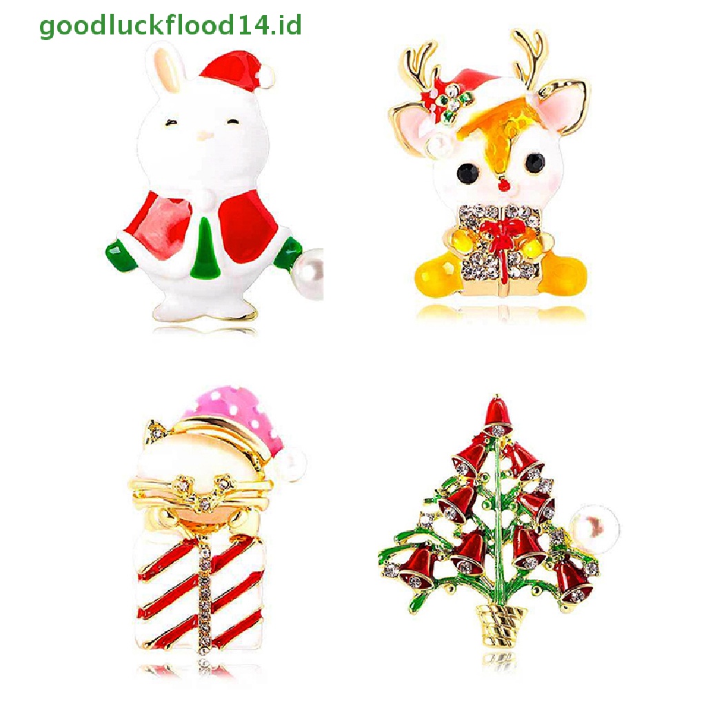 [GOOGFOUR] Natal Snowflake Pohon Elk Bros Lencana Lucu Bros Untuk Wanita Enamel Mengambil Hadiah Rusa Natal Tahun Baru Hewan Bros Pin Hadiah [TOP]