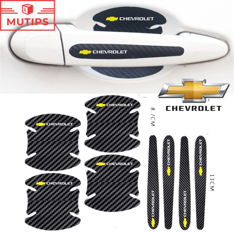 hidayah sticker 4 / 8pcs Stiker Pelindung Handle Pintu Mobil Bahan Carbon Fiber Untuk Chevrolet Spin