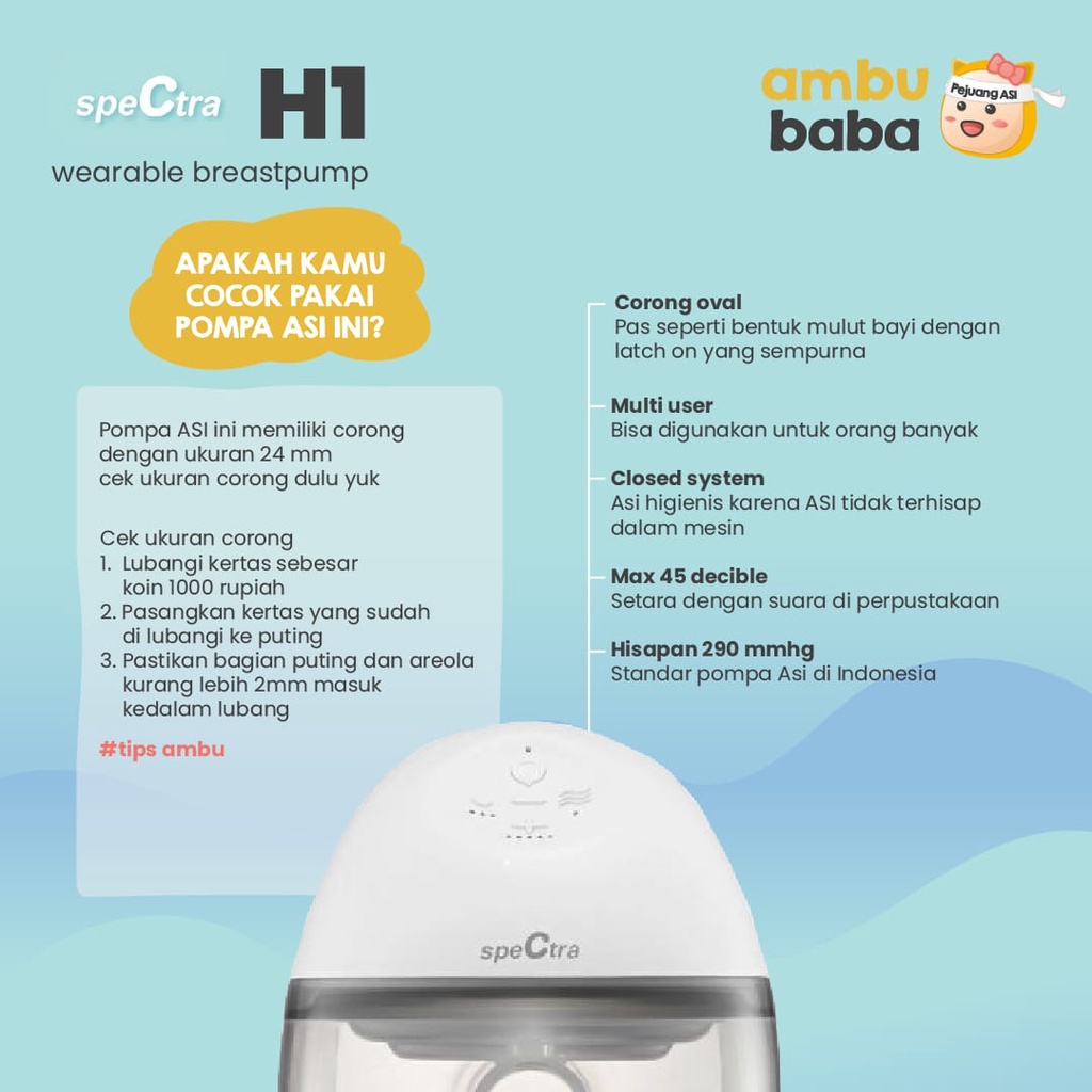 Spectra H1 Wearable Electric Breast Pump