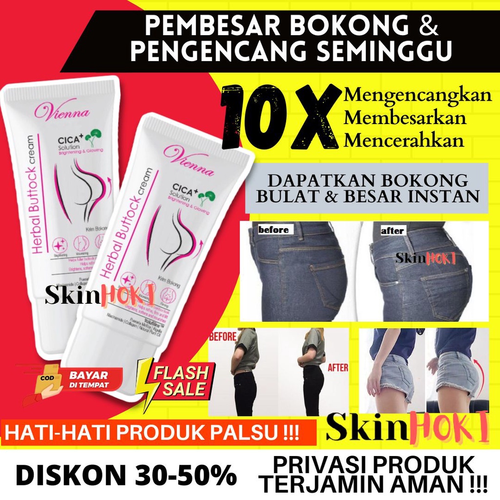 PEMBESAR BOKONG PERMANEN DAN CEPAT PEMBESAR PANTAT VIENNA HERBAL BUTTOCK CREAM CICA+ SOLUTION CREAM 80ML PENGENCANG BOKONG ORIGINAL BPOM