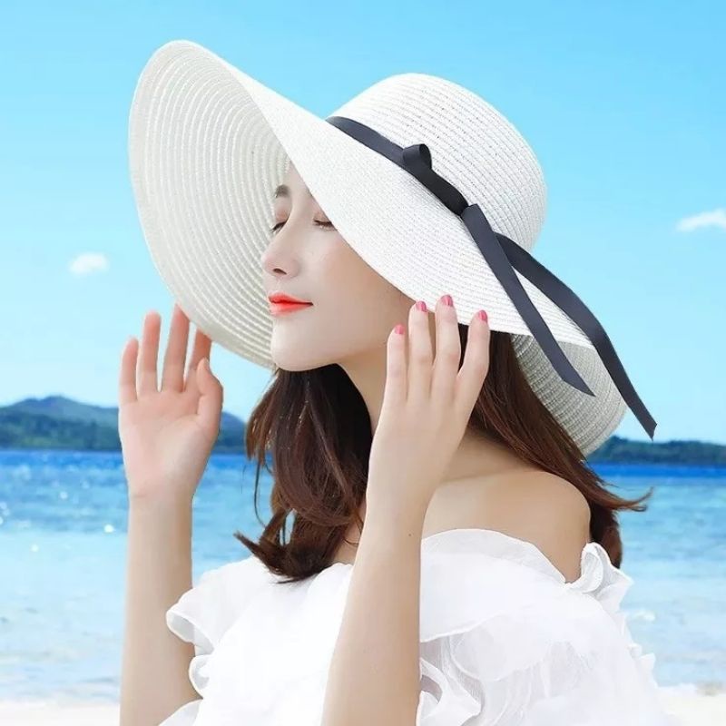 topi pantai wanita lebar pinggir import wanita korea dewasa