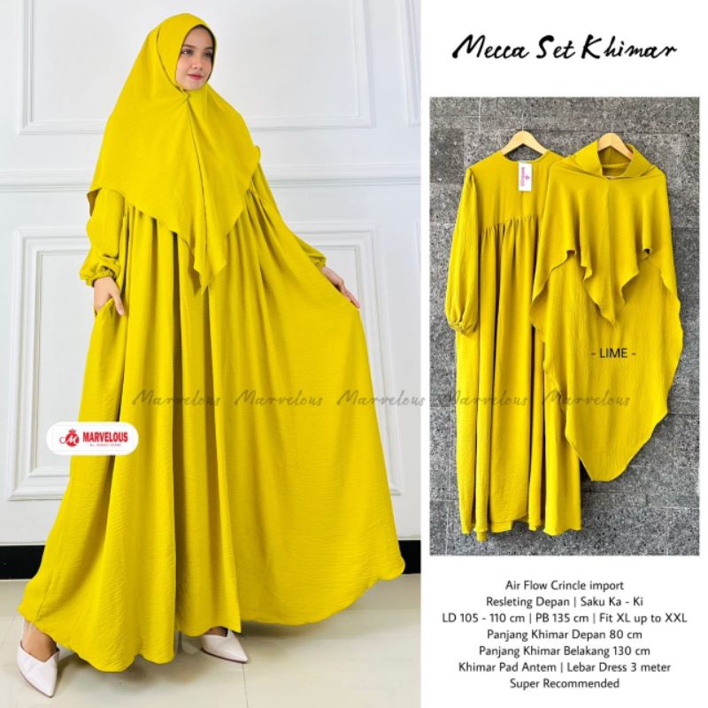 GAMIS SYAR'I SET KHIMAR PAD ANTEM MECCA SET KHIMAR BY MARVELOUS