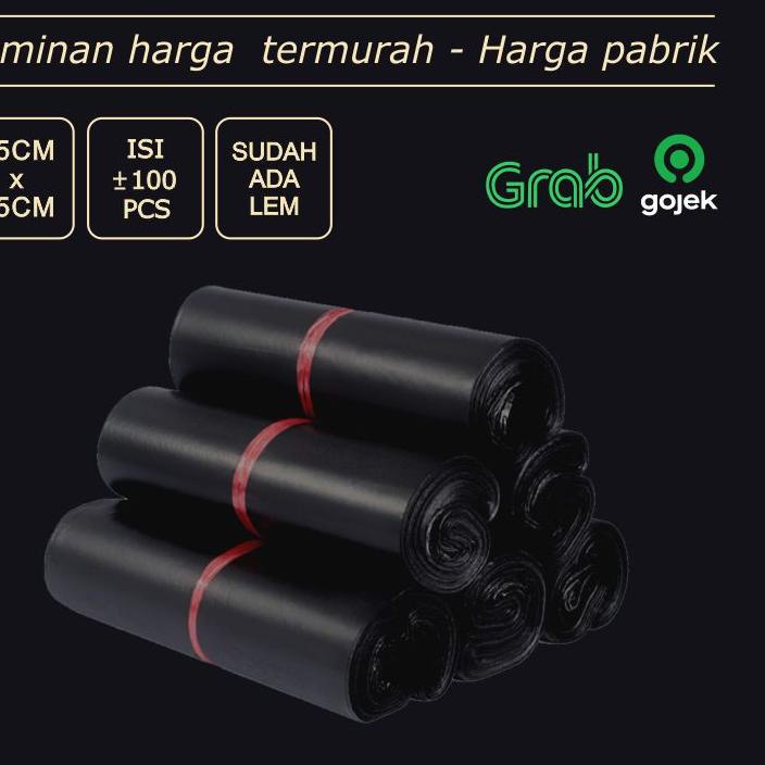 

MALL POLYMAILER ±100PCS 35x45CM HITAM PREMIUM GLOSSY LEM PUTIH PLASTIK POLYMAILER GLOSSY BLACK !!!