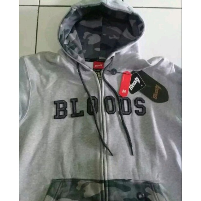 Bloods Hoodie- Revere grey army