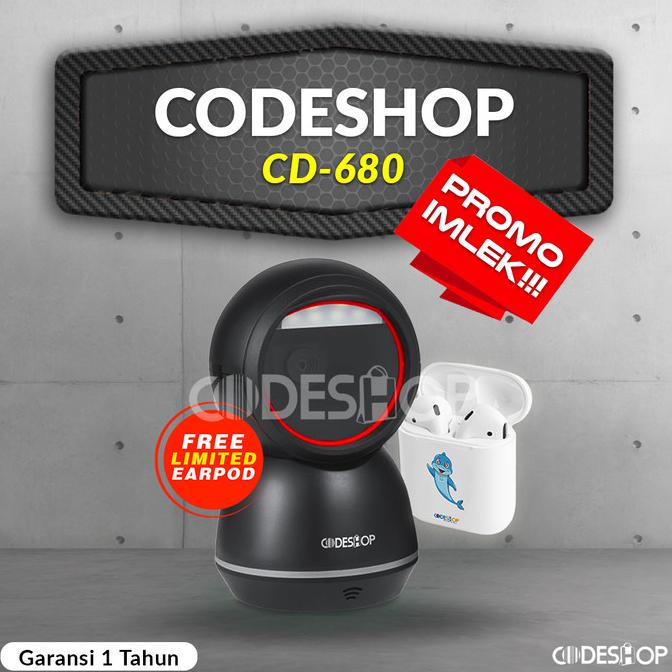 ALAT SCANNER BARCODE CODESHOP CD-680 SCANNER 2 DIMENSI - USB CD680