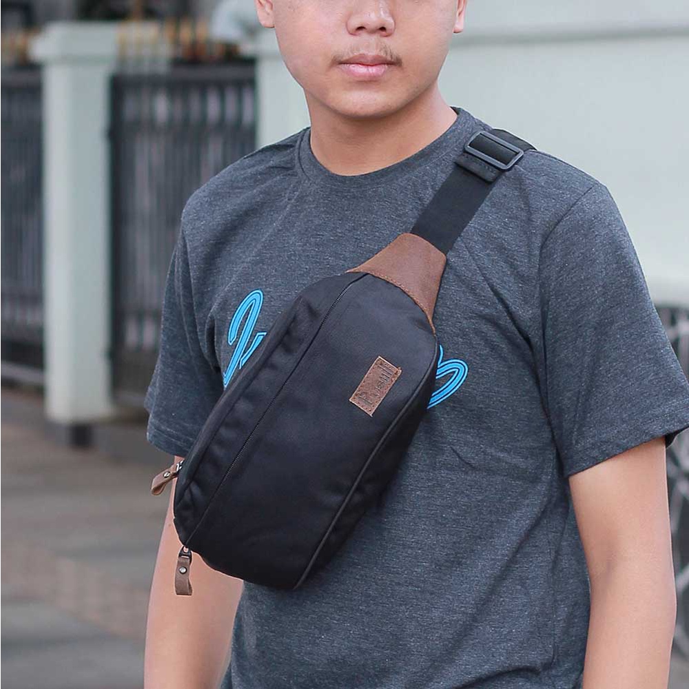 Tas Pinggang Tas Selempang Cowok Pria Mode Kasual Waist Bag Multifungsi Original Pusiill