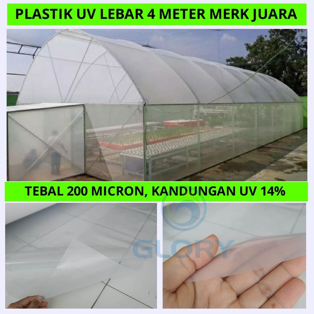 Plastik Uv Ultra Violet Lebar 4 Meter Ketebalan 200 Micron Merk Juara Serbaguna Bisa Untuk Atap Tana