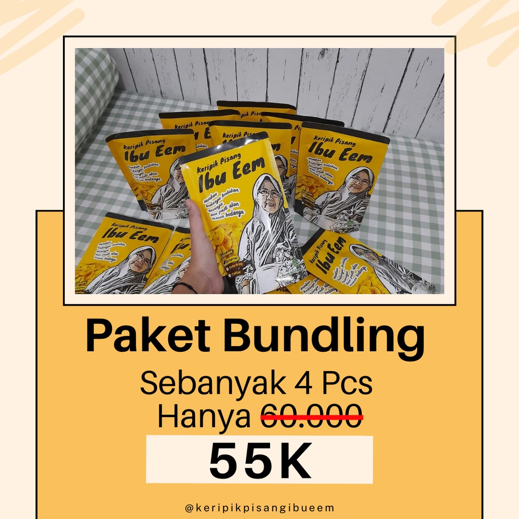 

Keripik Pisang Ibu Eem | Paket Bundling 4 Pcs