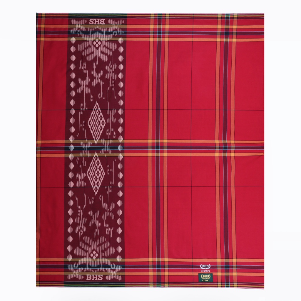 Sarung BHS Cosmo Gold Motif PPB Merah Orange / BHS COSMO MURAH