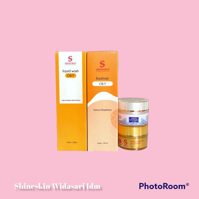 Shineskin whitening glow paket hemat oily/flek oily (Berminyak)