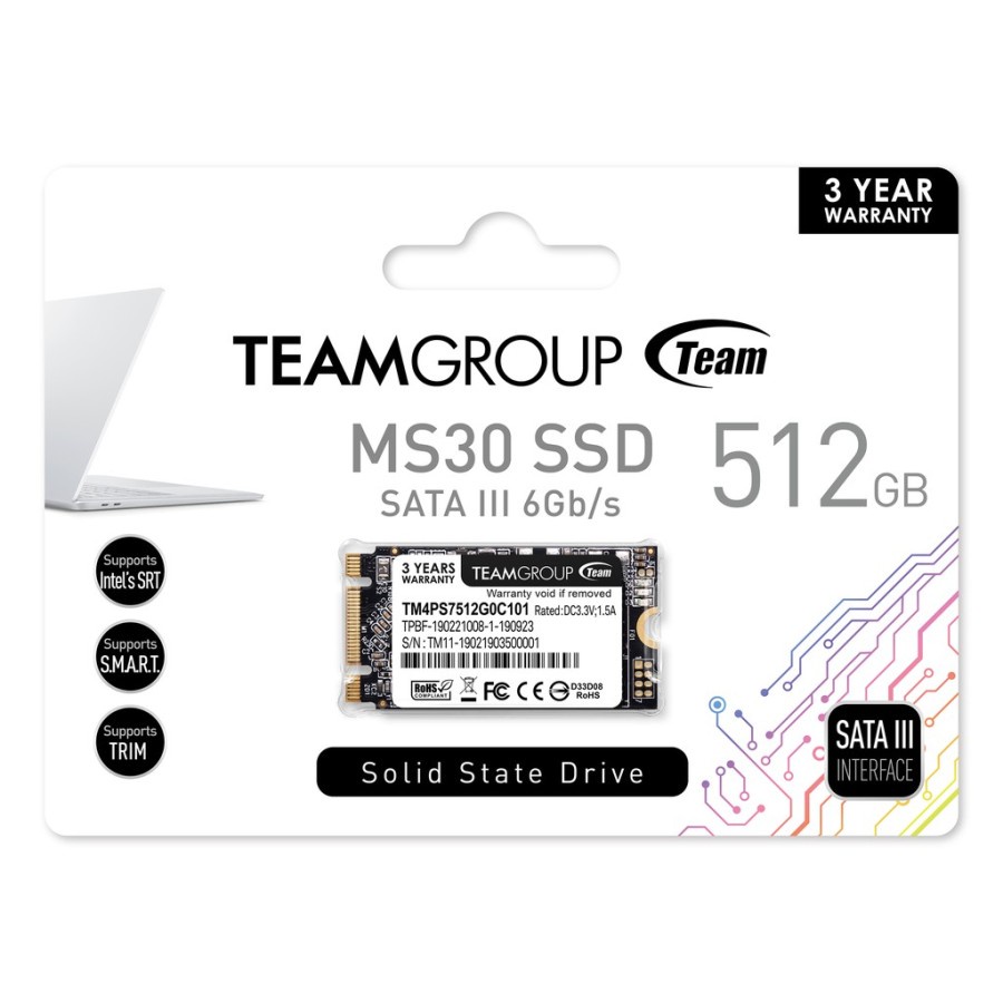 SSD TEAM ELITE M2-2242 MS30 512GB SATA 3 M.2 SATA