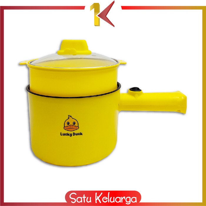 panci listrik SK-C520 Panci Elektrik 2IN1 Dengan Keranjang Kukus Motif Bebek - Kuning(O9V6) Panci Li