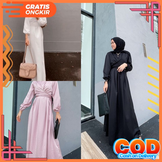 Gamis Laura Cringkel Mix Burkat By Amelia // Model Terbaru // Original Brend Amelia // Baju Muslim W