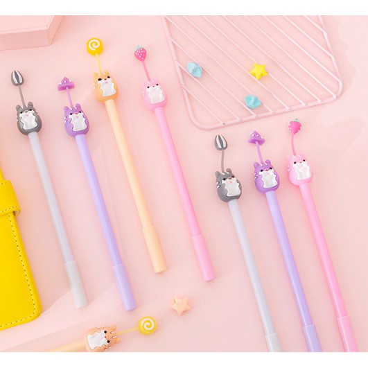 ⭐️𝐈𝐇𝐒 𝟎𝟏𝟖 𝐋𝐚𝐦𝐩𝐮𝐧𝐠⭐️Pulpen Karakter Boneka Buah Pena Gel Motif Karakter Lucu Pen Cute Student Korean