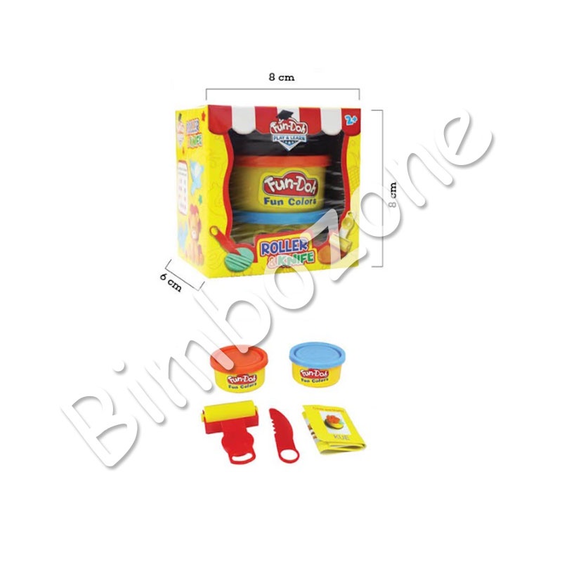 Bimbozone - Mainan anak dough Fun Doh Roller &amp; Knife