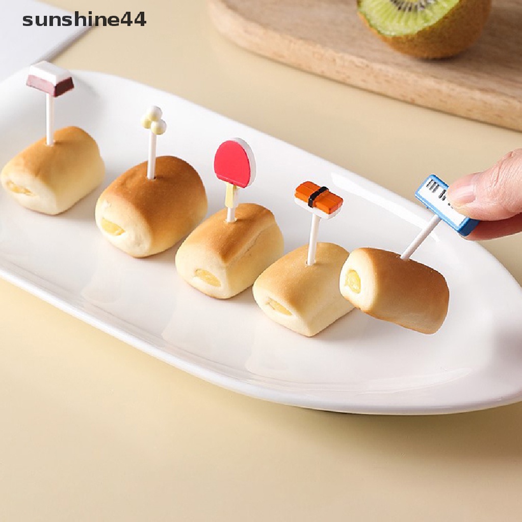 Sunshine Lucu Mini Animal Farm Kartun Food Picks Anak Snack Kue Dessert Makanan Garpu Buah Makan Siang Bento Aksesoris Dekorasi Pesta.