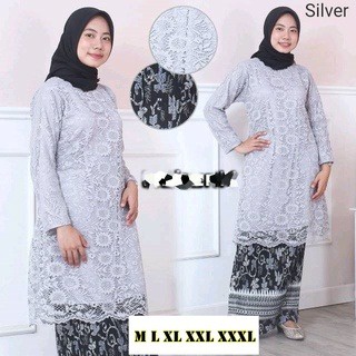 ORI!!!  SETELANKebaya brokat / TUNIK / kebaya TUNIK / kebaya kondangan TUNIK / Kebaya rinjani / Kebaya Brukat / Kebaya Pesta / Kebaya Modern ukuran jombo ld 120 MARUN