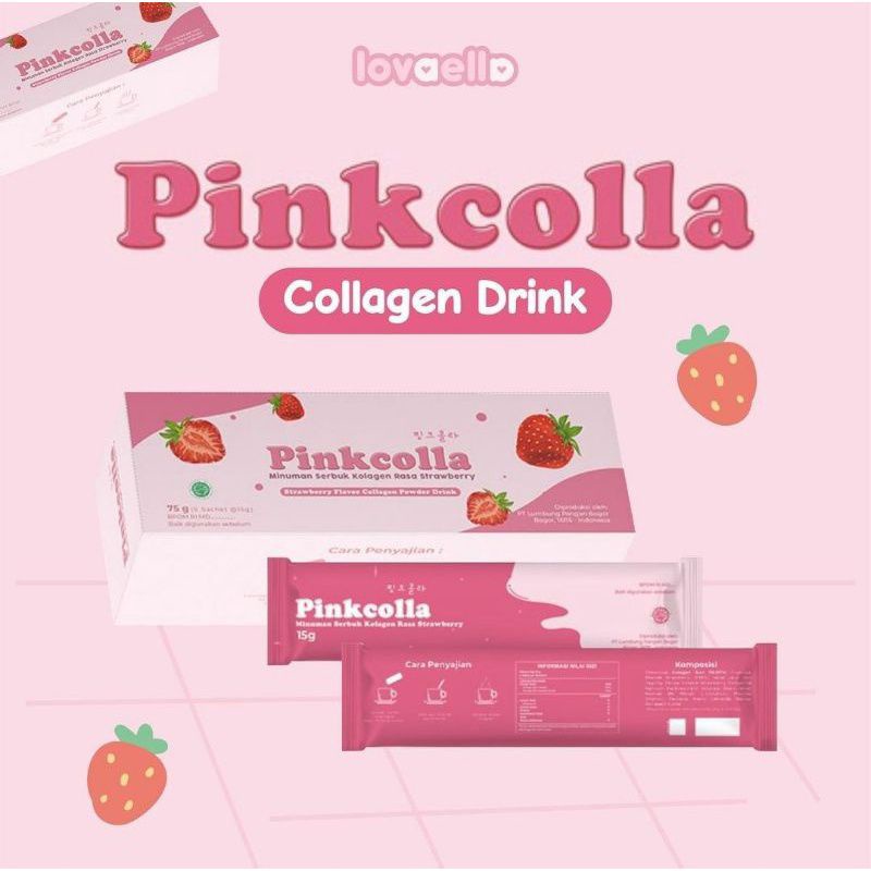 (Beli 5 free 1 box)Pinkcolla Collagen Drink/Minuman Collagen/ Pemutih Seluruh Badan By LOVAELLA
