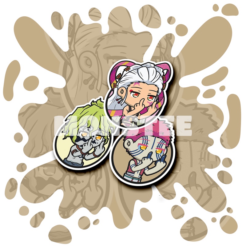 Stiker Anime Chibi Kimetsu no Yaiba Part Villain Sticker Vinyl Demon Slayer Gyutaro Akaza Daki Lamin