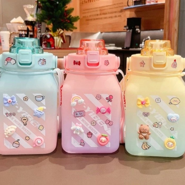 ><><><] Botol Minum Viral Gemoy 1.5 Liter Gradasi Sticker