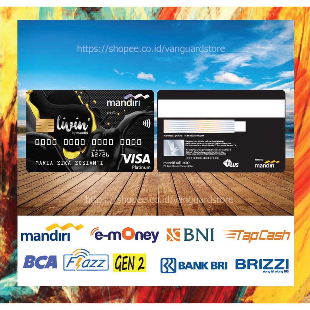 KARTU E MONEY E TOLL KARTU MANDIRI VISA BLACK 3 DEBIT CREDIT EMONEY MANDIRI FLAZZ BCA BNI TAPCASH BRIZZI BRI - 2 SISI