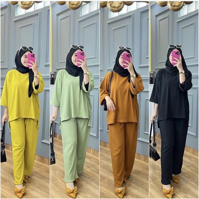 SetCel Baby Terry Hanover - Setelan Baju Dan Celana BASIC DAILY SET BABY TERY PREMIUM ONE SET ATASAN CELANA FASHION WANITA HITS TRENDS