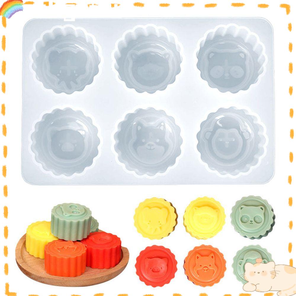 Solighter Animal Moon Cake DIY Craft Kue Cetakan Festival Bulan Jelly Dome Mousse Mold